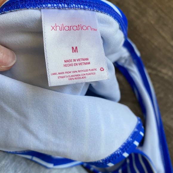 Blue with white stripes bikini - Picture 4 of 5